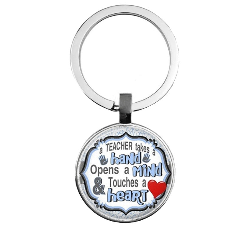 Wholesale of 25MM Time Gemstones Alloy Keychain